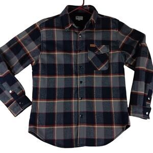 Matix‎ Faux Sherpa Lined Shacket Mens Medium Lumberjack Plaid Snap Heavy Winter
